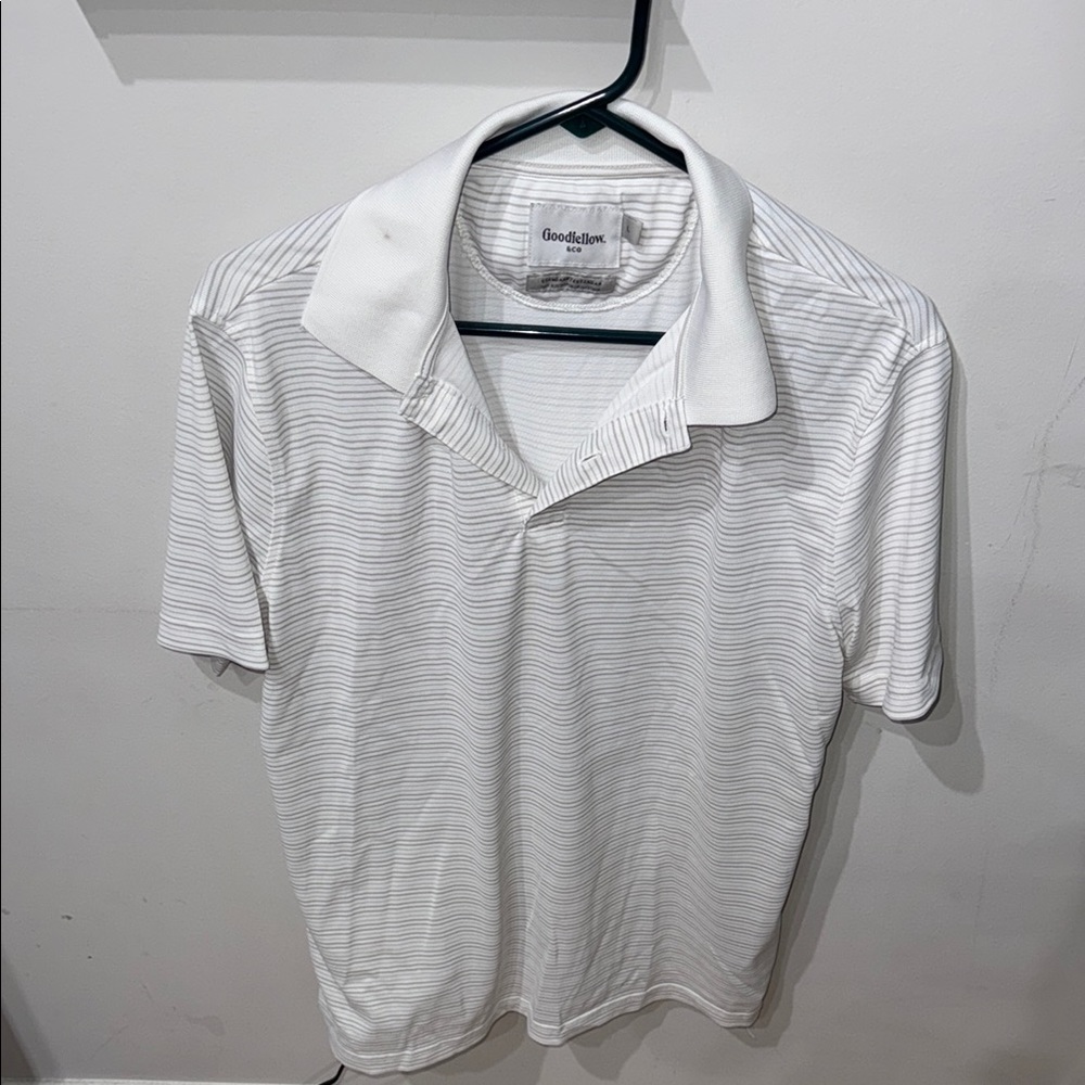 Goodfellow & Co White Polo Shirt Lightweight Casual